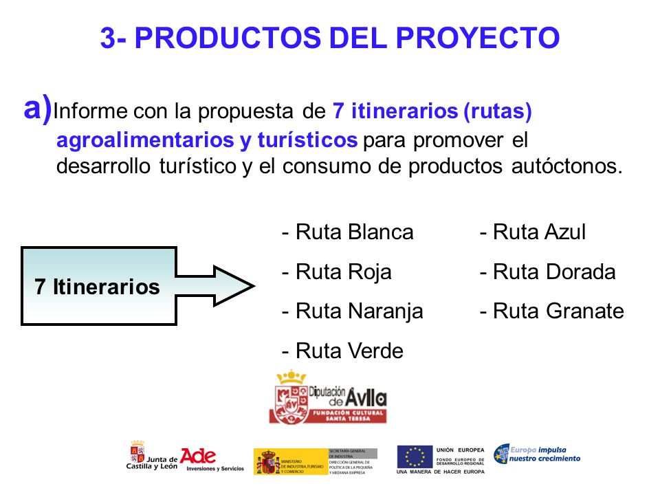 3- PRODUCTOS DEL PROYECTO