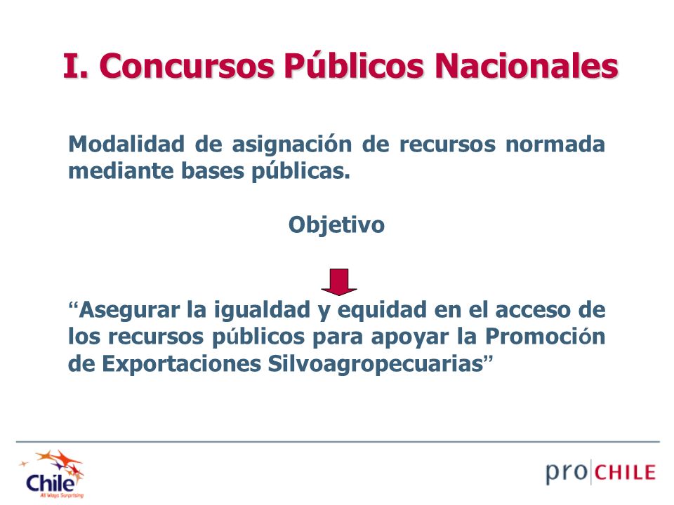 I. Concursos Públicos Nacionales