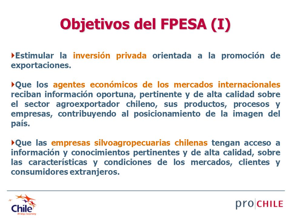 Objetivos del FPESA (I)
