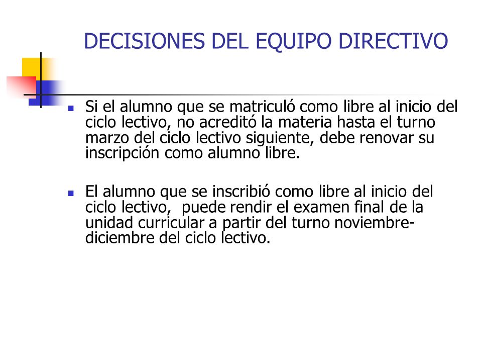 DECISIONES DEL EQUIPO DIRECTIVO