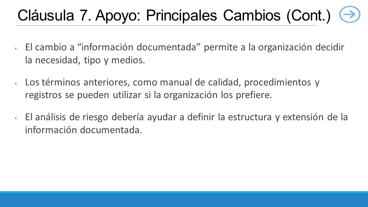 Cláusula 7. Apoyo: Principales Cambios (Cont.)