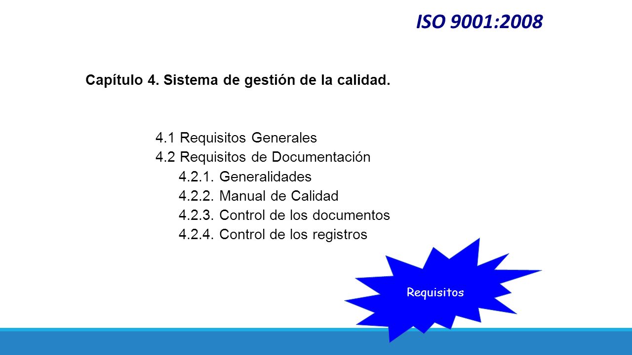 ISO 9001:2008 Capítulo 4. Sistema de gestión de la calidad.