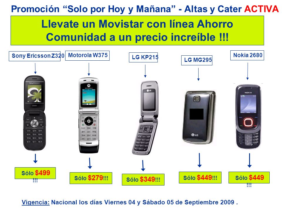 Promoción Solo por Hoy y Mañana - Altas y Cater ACTIVA