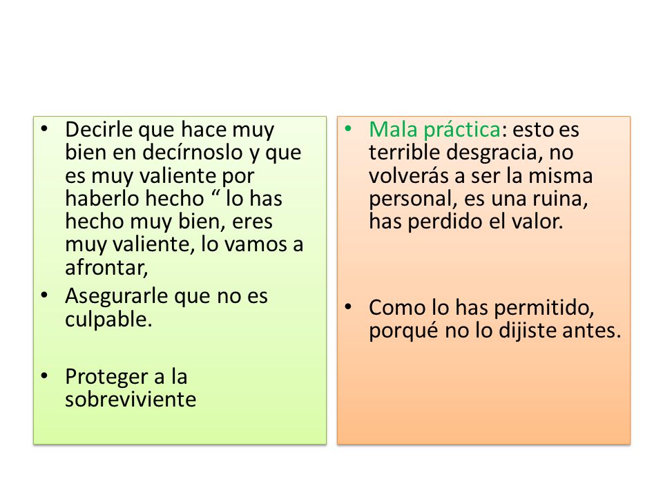 Decirle que hace muy bien en decírnoslo y que es muy valiente por haberlo hecho lo has hecho muy bien, eres muy valiente, lo vamos a afrontar,