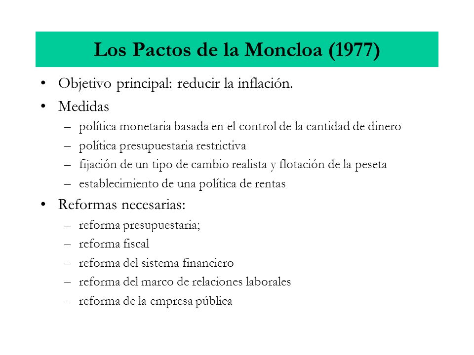 Los Pactos de la Moncloa (1977)