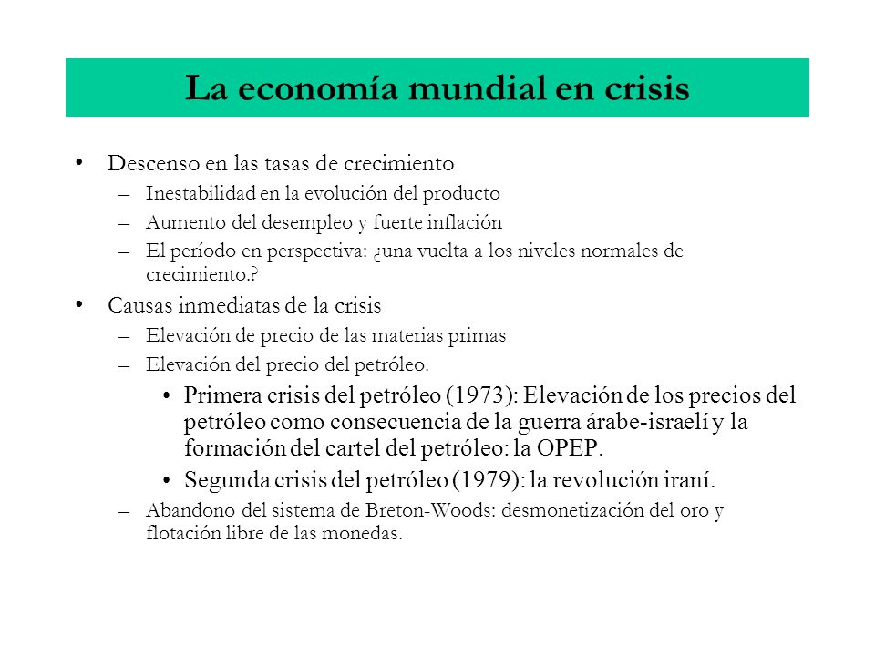 La economía mundial en crisis