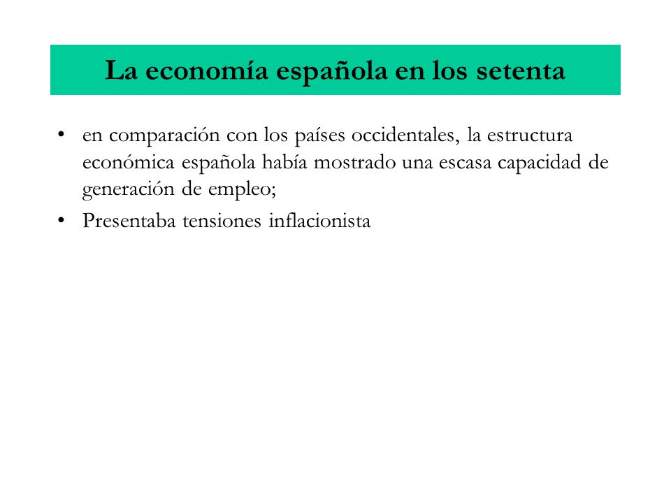 La economía española en los setenta
