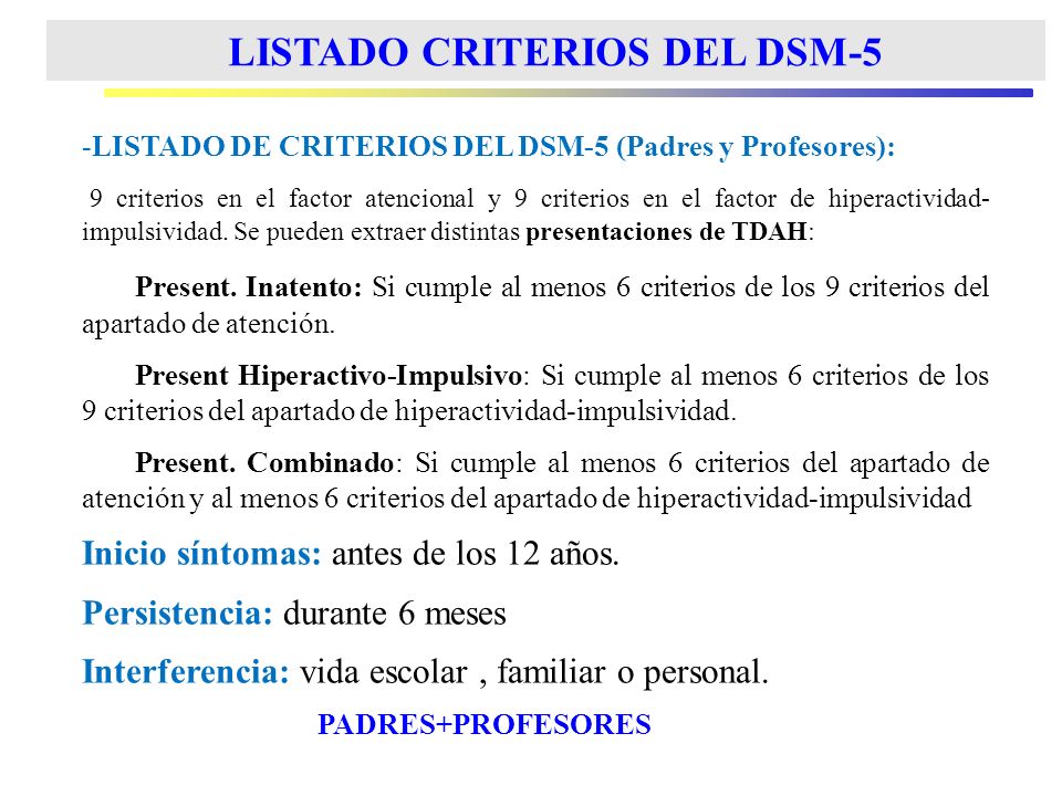 LISTADO CRITERIOS DEL DSM-5