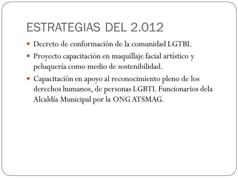ESTRATEGIAS DEL Decreto de conformación de la comunidad LGTBI.