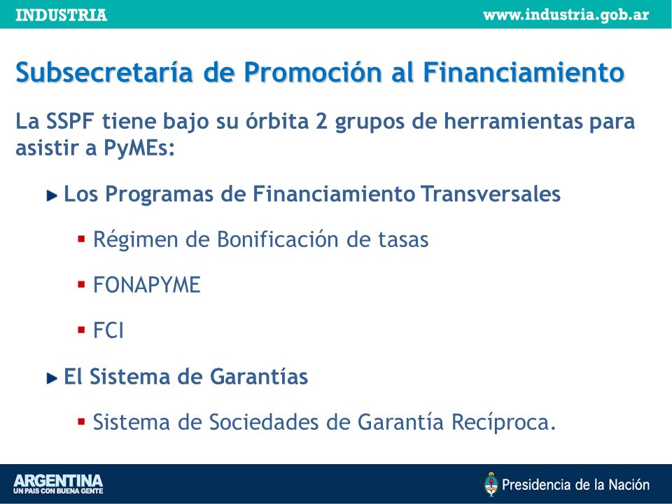 Subsecretaría de Promoción al Financiamiento