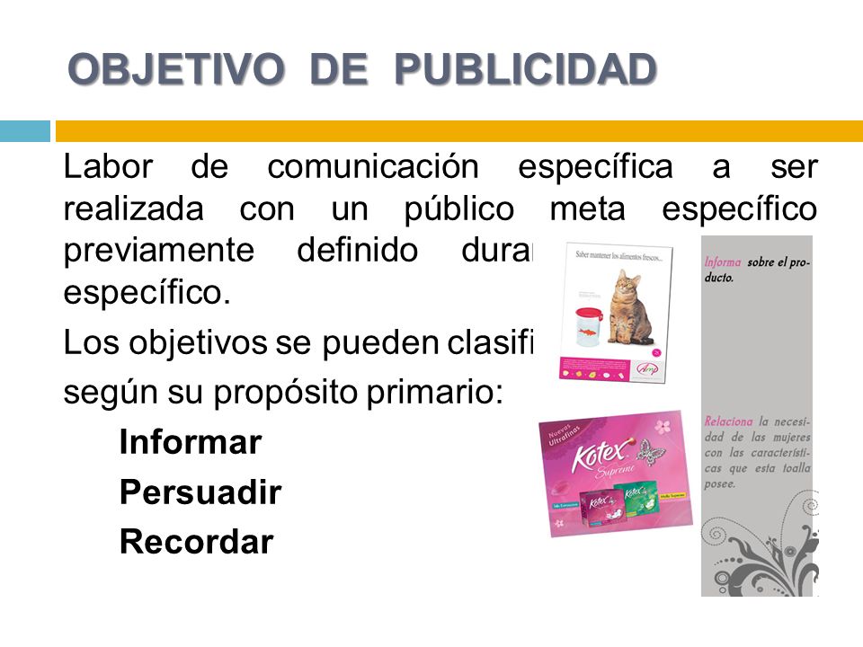 OBJETIVO DE PUBLICIDAD