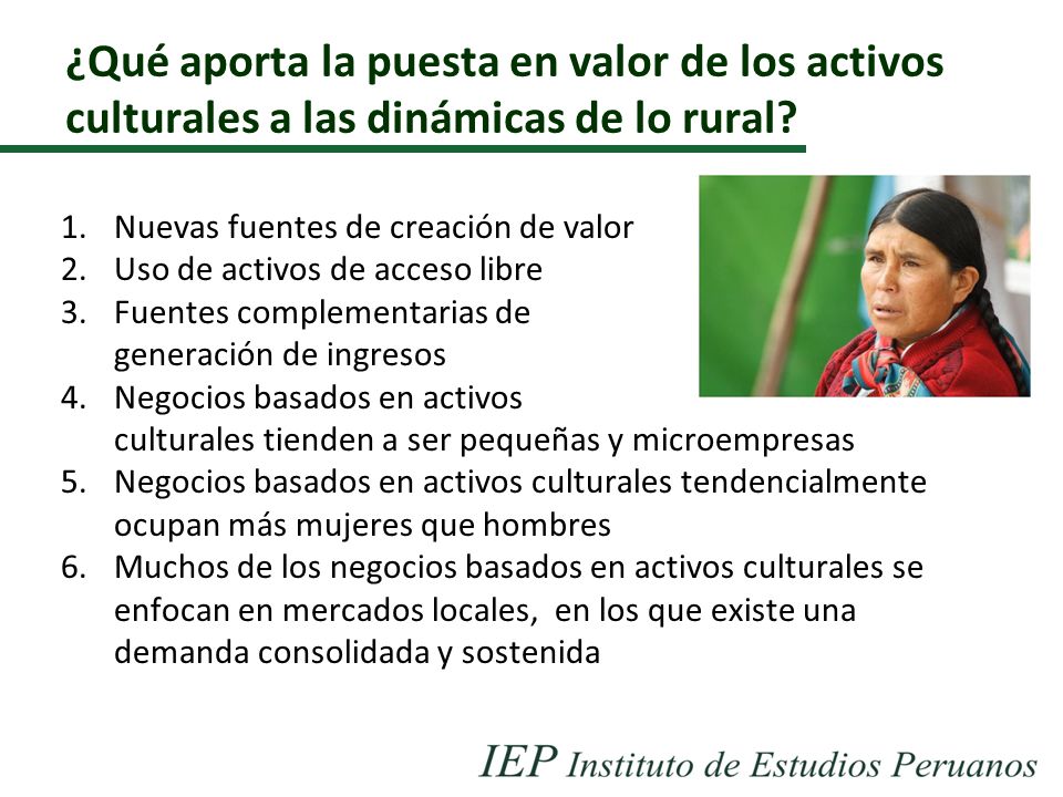 ¿Qué aporta la puesta en valor de los activos culturales a las dinámicas de lo rural