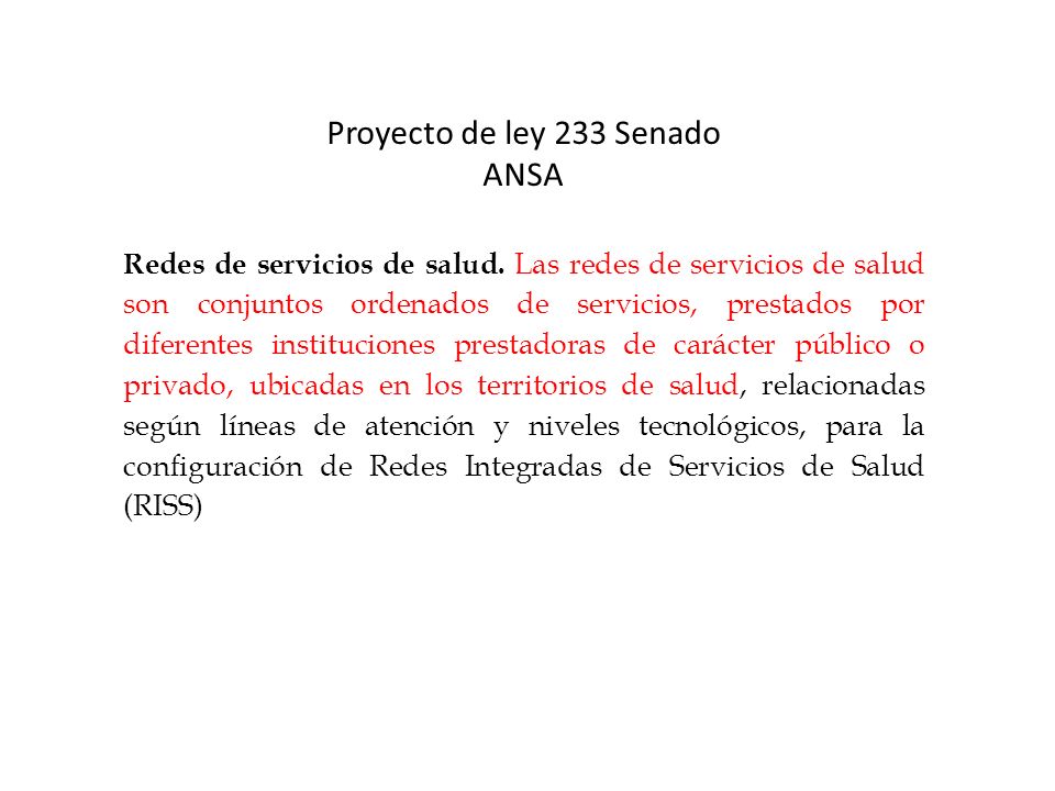 Proyecto de ley 233 Senado ANSA