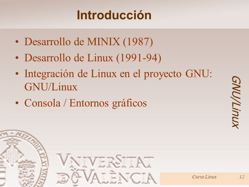Introducción Desarrollo de MINIX (1987) Desarrollo de Linux ( )