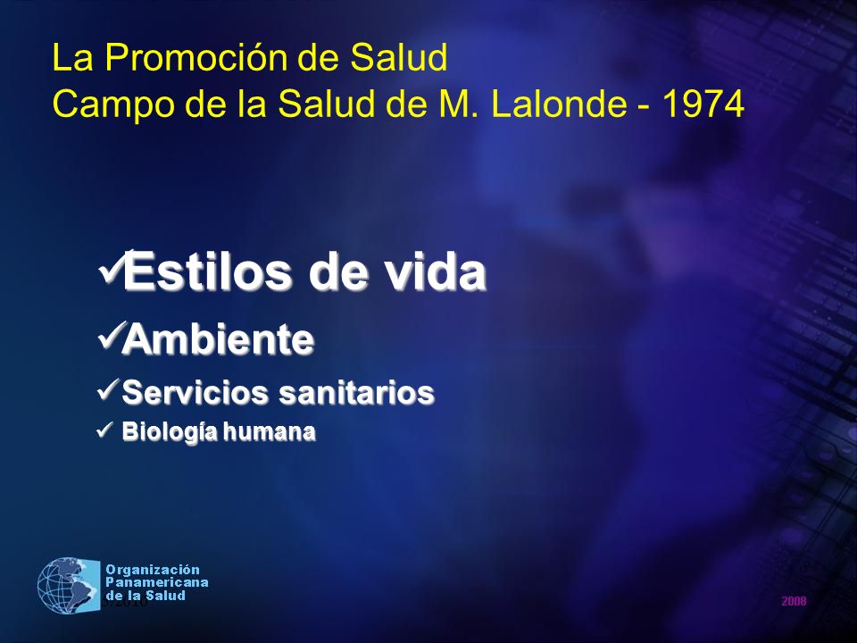 La Promoción de Salud Campo de la Salud de M. Lalonde