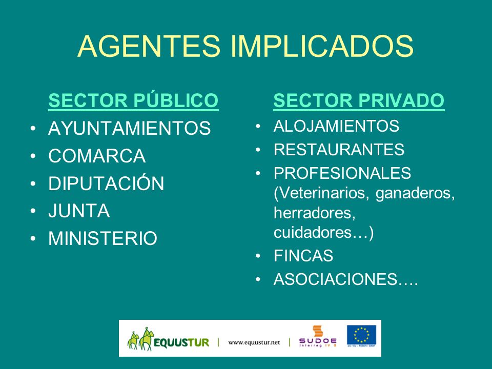 AGENTES IMPLICADOS SECTOR PÚBLICO AYUNTAMIENTOS COMARCA DIPUTACIÓN