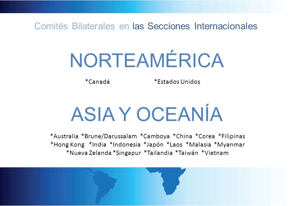 Comités Bilaterales en las Secciones Internacionales
