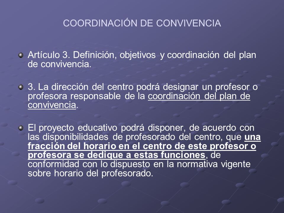 COORDINACIÓN DE CONVIVENCIA