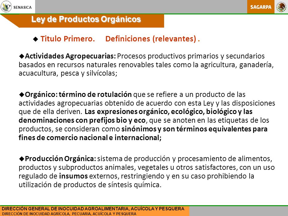Ley de Productos Orgánicos