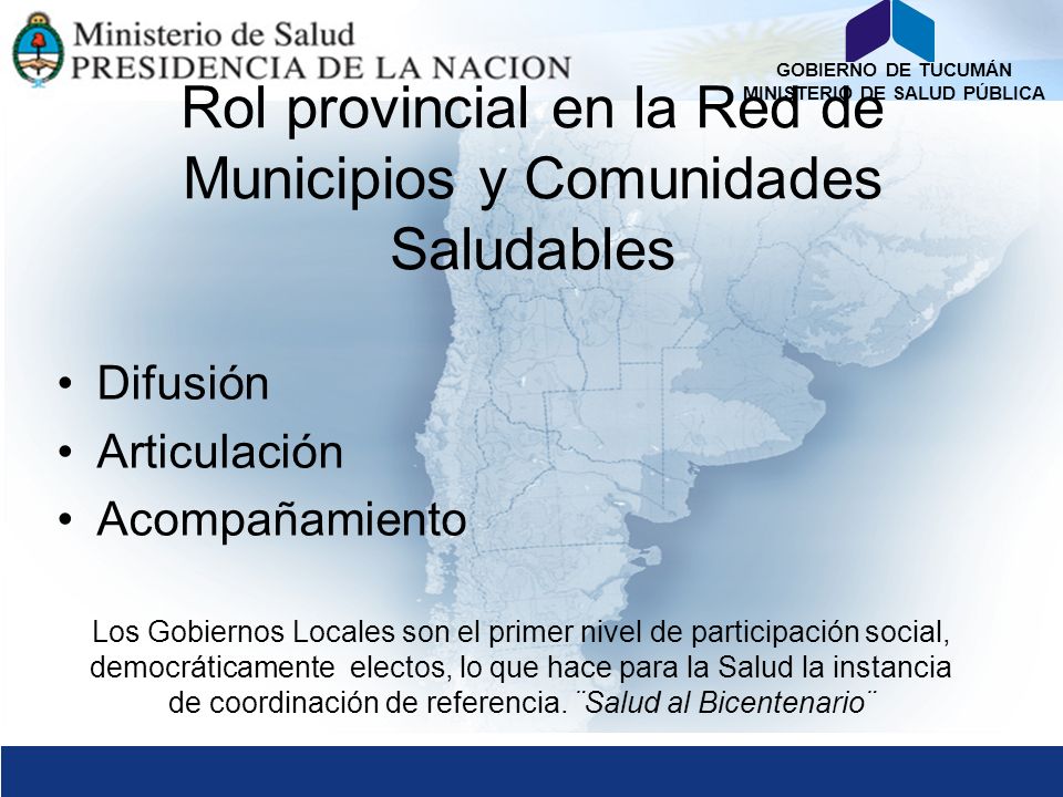 Rol provincial en la Red de Municipios y Comunidades Saludables