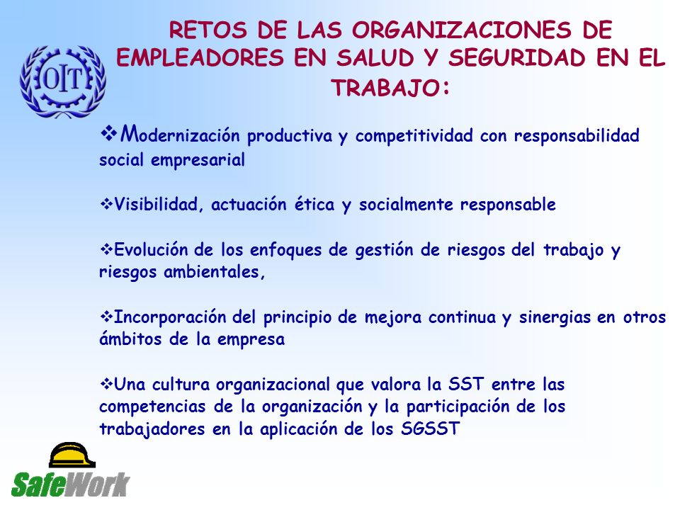 RETOS DE LAS ORGANIZACIONES DE EMPLEADORES EN SALUD Y SEGURIDAD EN EL TRABAJO:
