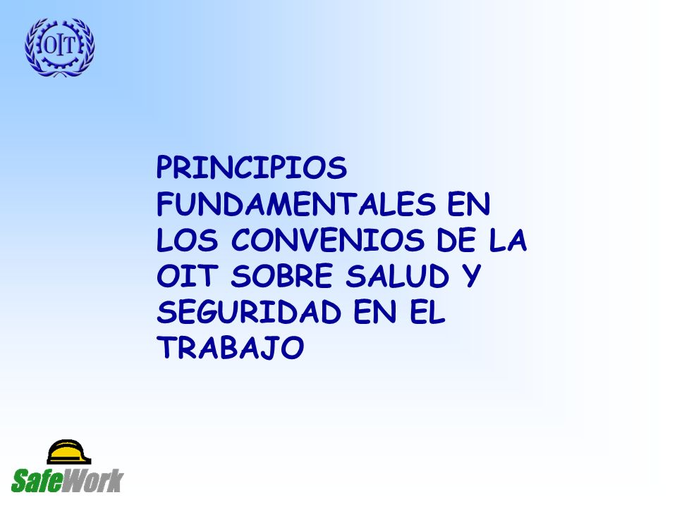 PRINCIPIOS FUNDAMENTALES EN LOS CONVENIOS DE LA OIT SOBRE SALUD Y SEGURIDAD EN EL TRABAJO