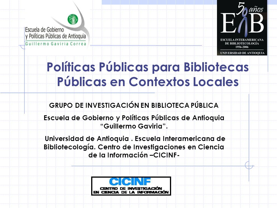 Políticas Públicas para Bibliotecas Públicas en Contextos Locales