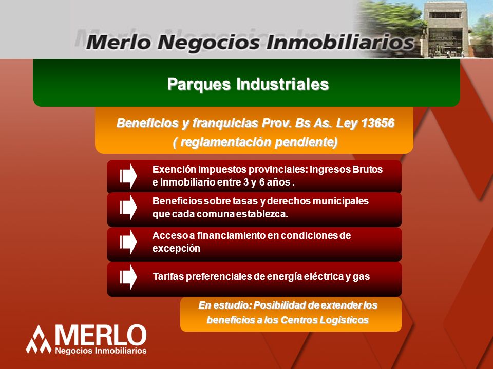 Parques Industriales Beneficios y franquicias Prov. Bs As. Ley 13656