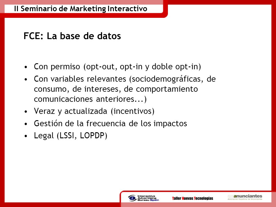 FCE: La base de datos Con permiso (opt-out, opt-in y doble opt-in)