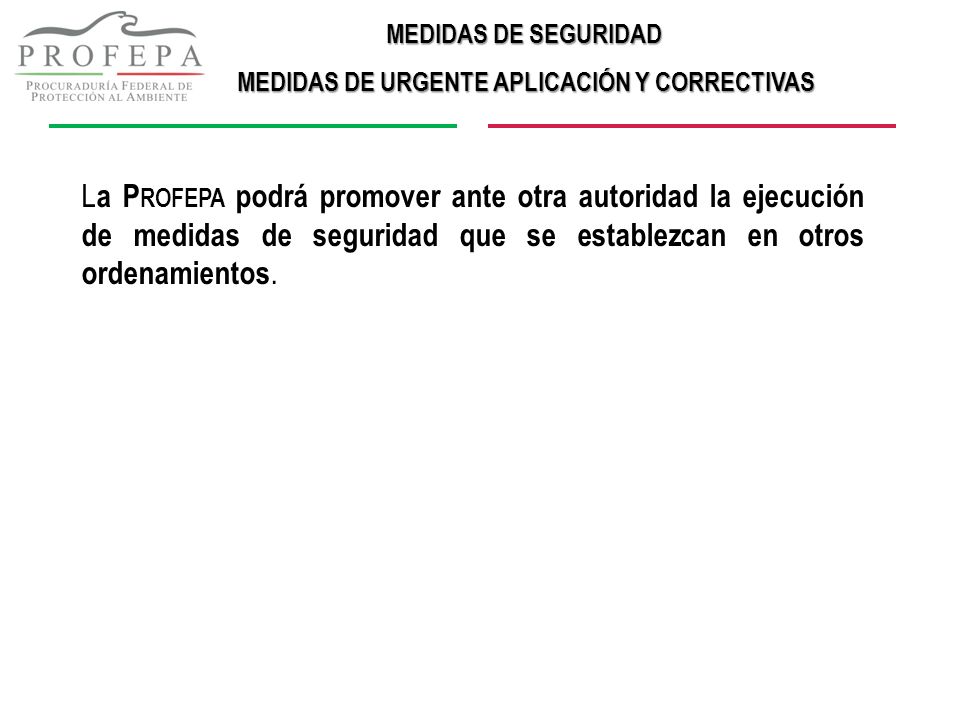 MEDIDAS DE SEGURIDAD MEDIDAS DE URGENTE APLICACIÓN Y CORRECTIVAS.