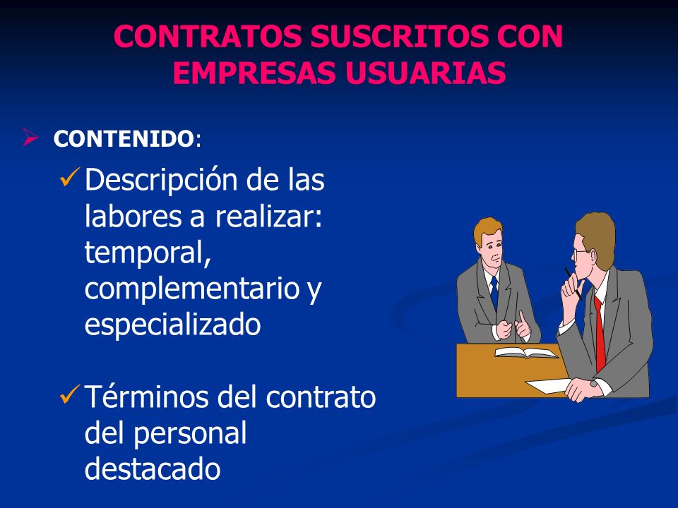 CONTRATOS SUSCRITOS CON EMPRESAS USUARIAS