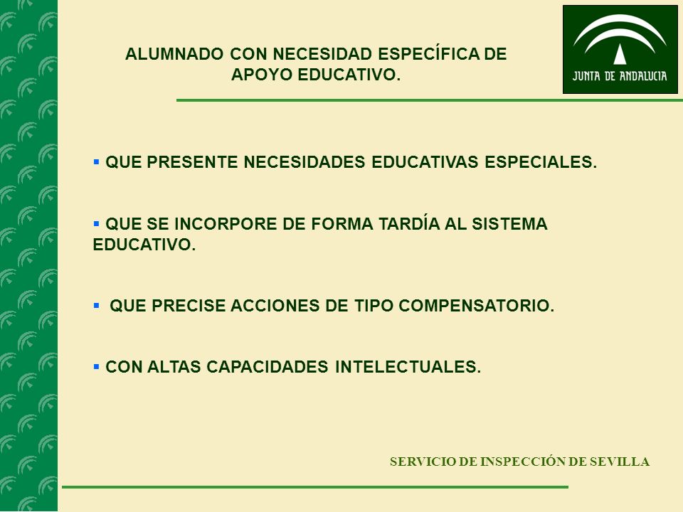 ALUMNADO CON NECESIDAD ESPECÍFICA DE APOYO EDUCATIVO.
