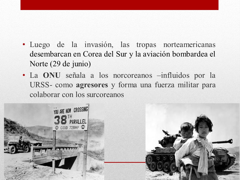 Luego de la invasión, las tropas norteamericanas desembarcan en Corea del Sur y la aviación bombardea el Norte (29 de junio)