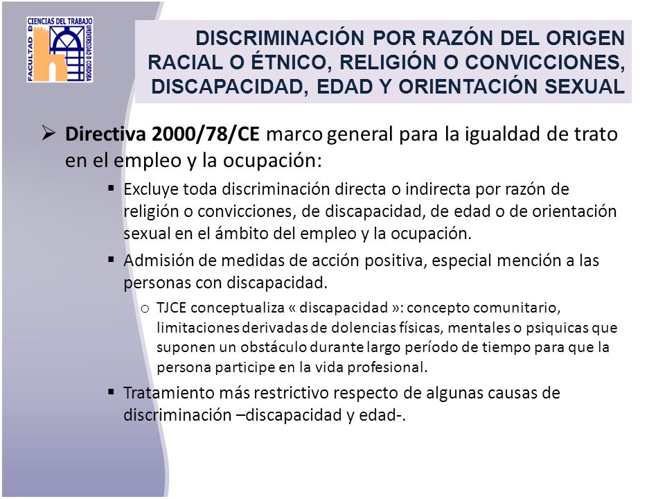 DISCRIMINACIÓN POR RAZÓN DEL ORIGEN RACIAL O ÉTNICO, RELIGIÓN O CONVICCIONES, DISCAPACIDAD, EDAD Y ORIENTACIÓN SEXUAL