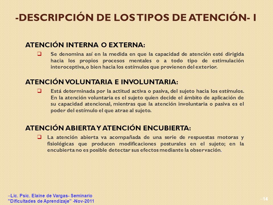 -DESCRIPCIÓN DE LOS TIPOS DE ATENCIÓN- I