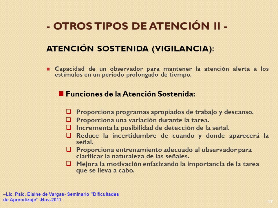 - OTROS TIPOS DE ATENCIÓN II -