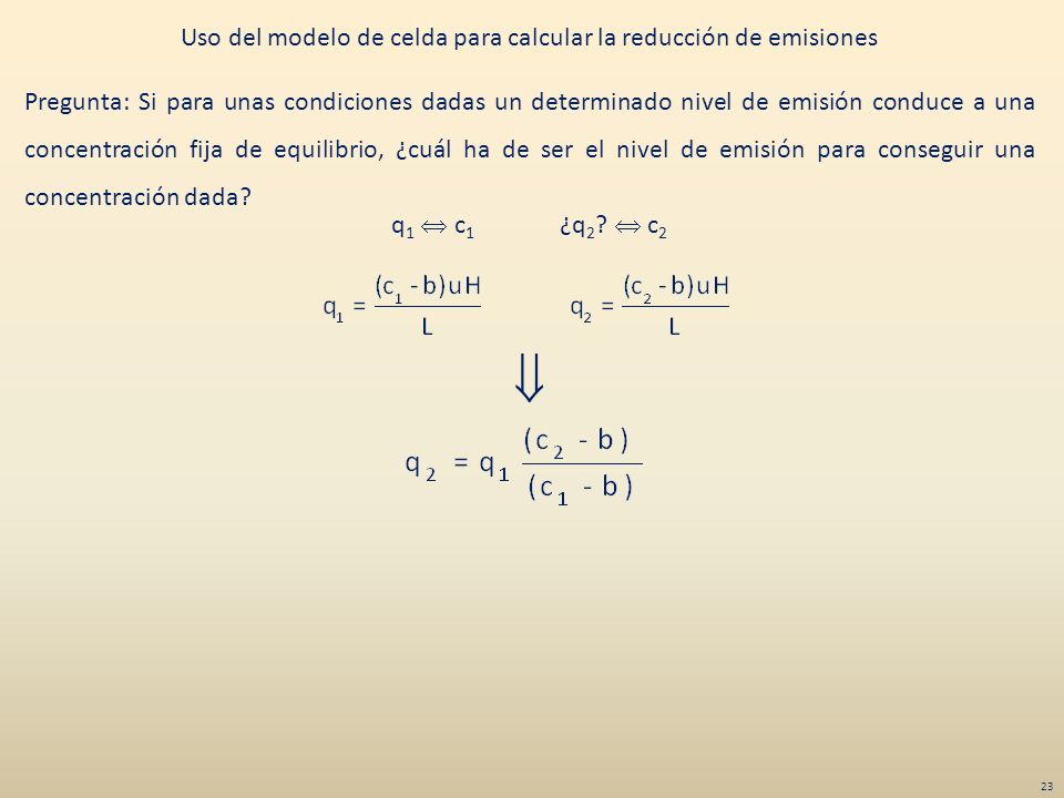 Uso del modelo de celda para calcular la reducción de emisiones