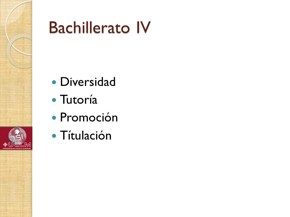 Bachillerato IV Diversidad Tutoría Promoción Títulación