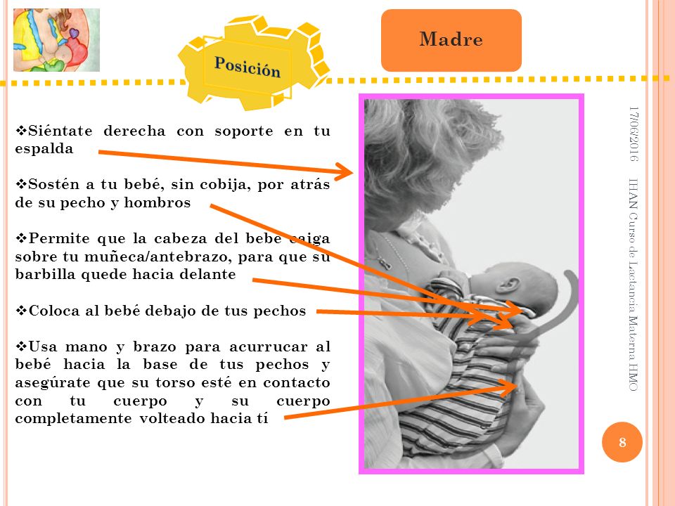 Madre Posición Siéntate derecha con soporte en tu espalda