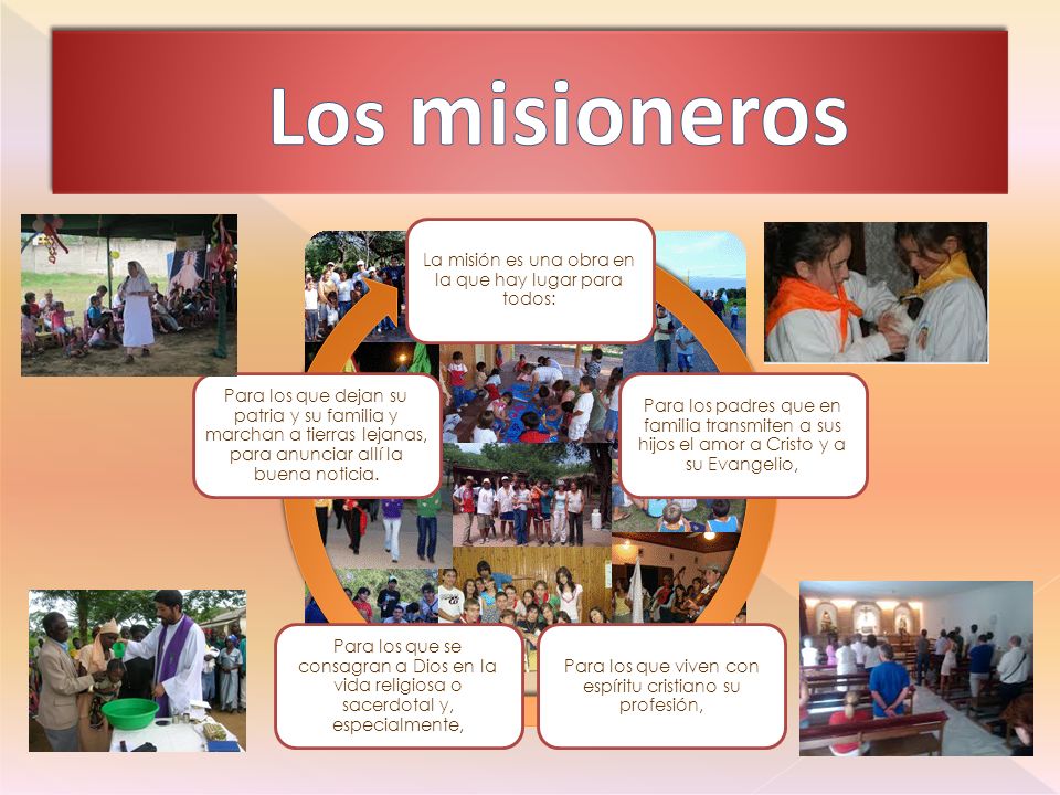 Los misioneros La misión es una obra en la que hay lugar para todos: