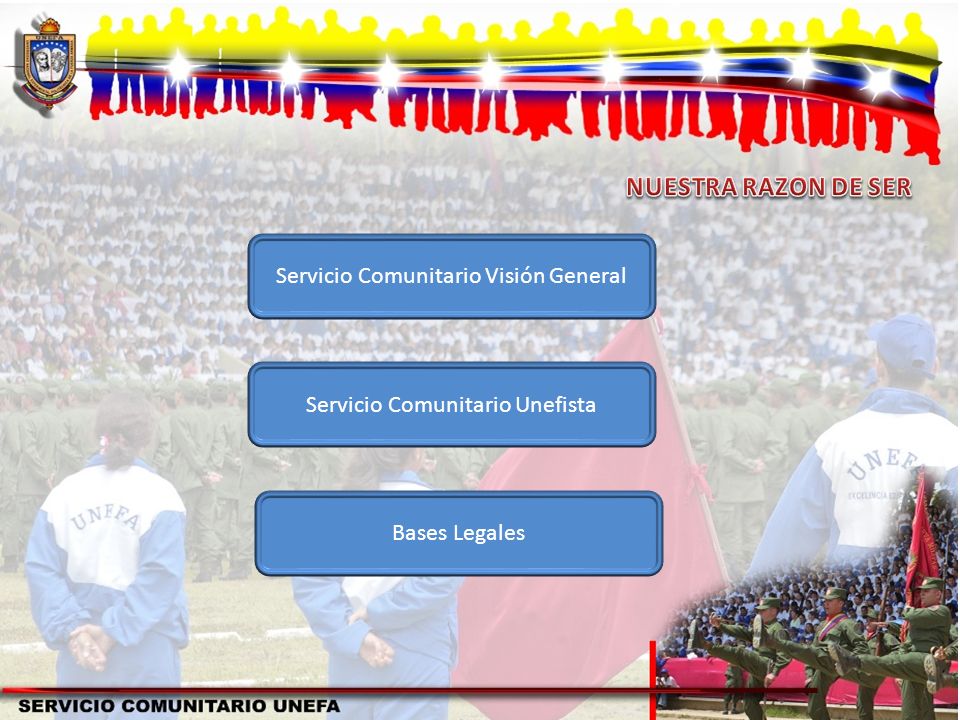 NUESTRA RAZON DE SER Servicio Comunitario Visión General