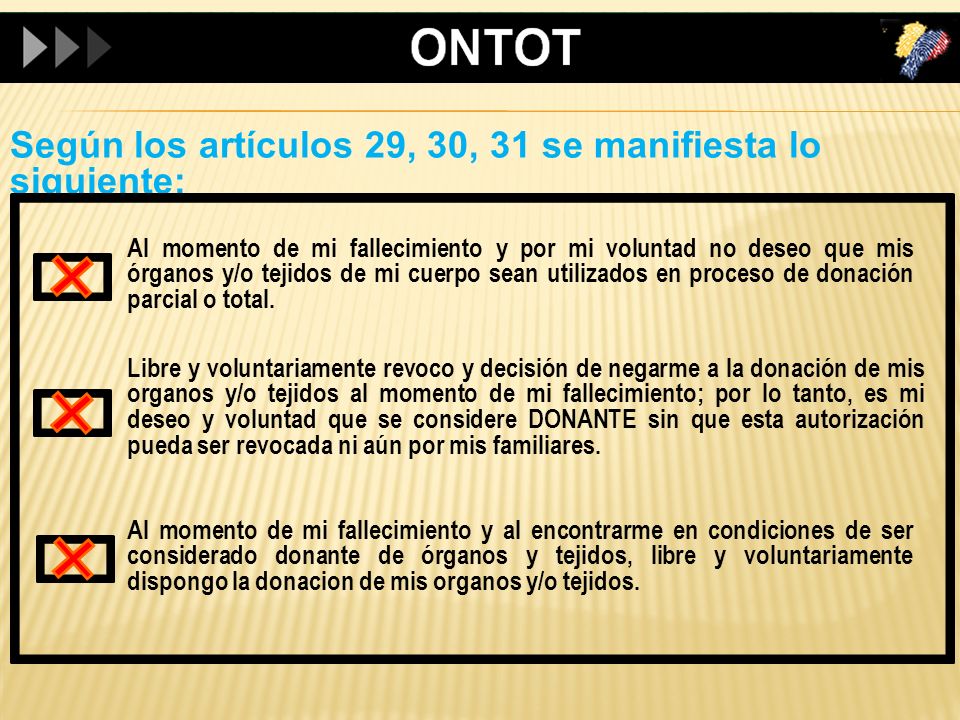 Según los artículos 29, 30, 31 se manifiesta lo siguiente: