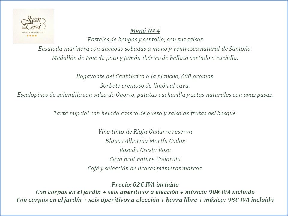 Menú Nº 4 Pasteles de hongos y centollo, con sus salsas