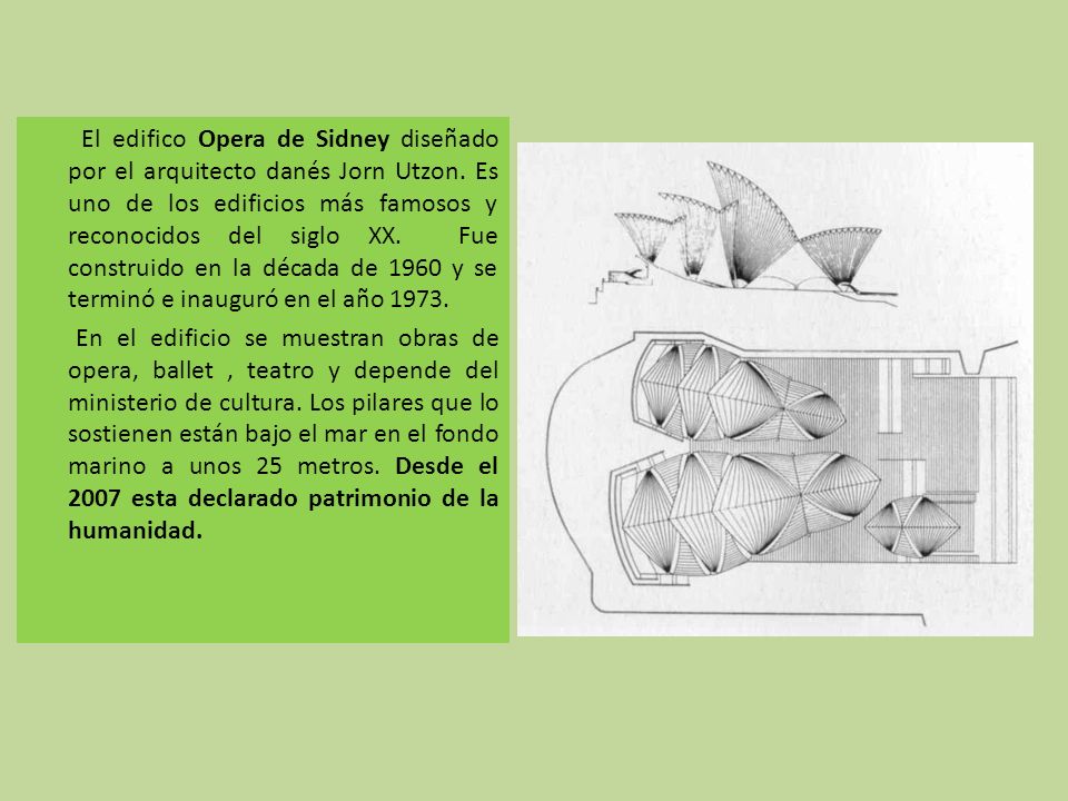 El edifico Opera de Sidney diseñado por el arquitecto danés Jorn Utzon