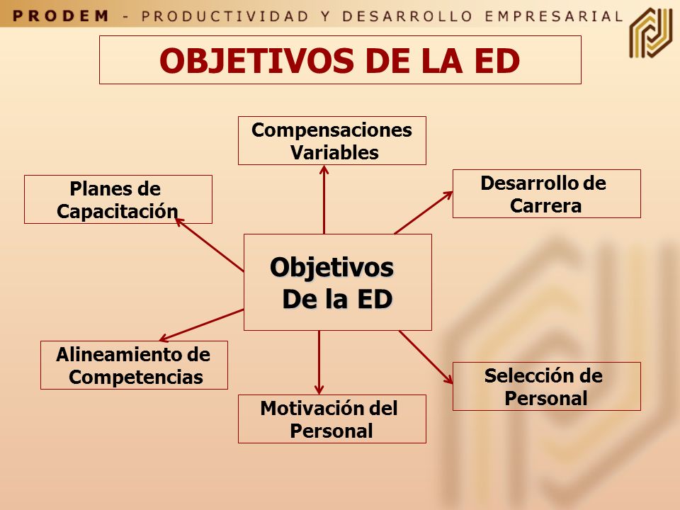 OBJETIVOS DE LA ED Objetivos De la ED Compensaciones Variables