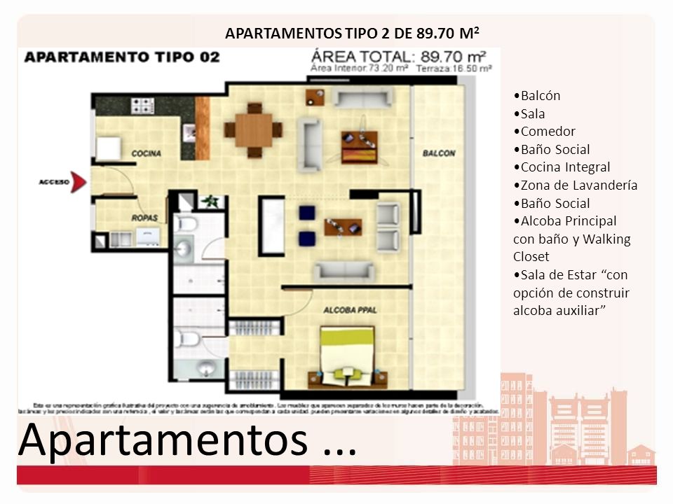Apartamentos ... APARTAMENTOS TIPO 2 DE M2 Balcón Sala Comedor