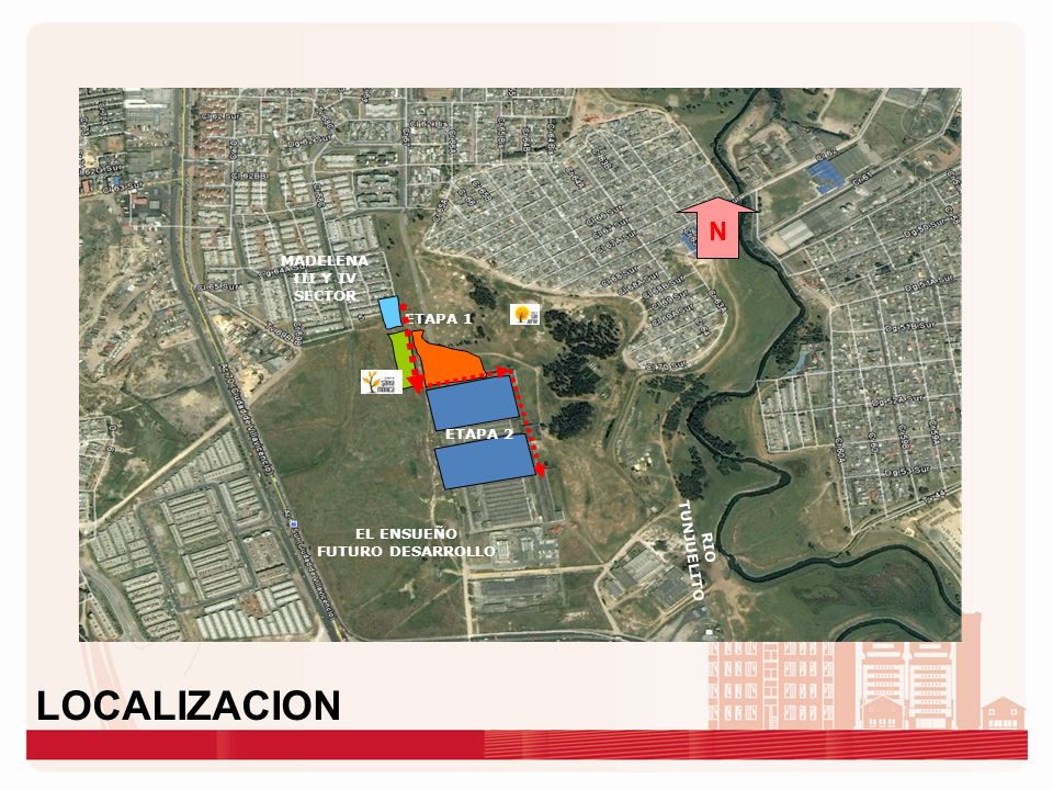 LOCALIZACION N MADELENA III Y IV SECTOR ETAPA 1 ETAPA 2 RIO TUNJUELITO