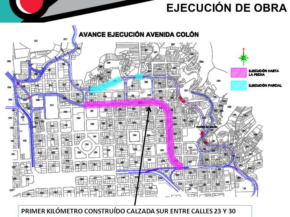 EJECUCIÓN DE OBRA PRIMER KILÓMETRO CONSTRUÍDO CALZADA SUR ENTRE CALLES 23 Y 30