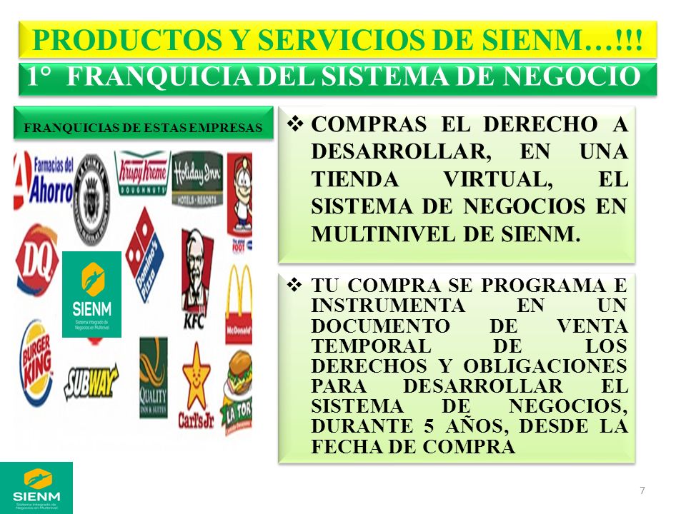 PRODUCTOS Y SERVICIOS DE SIENM…!!!
