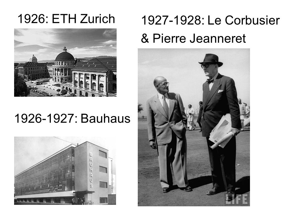 1926: ETH Zurich : Le Corbusier & Pierre Jeanneret : Bauhaus